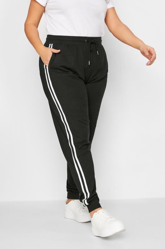 LTS Tall Women's Black Side Stripe Jogger 1