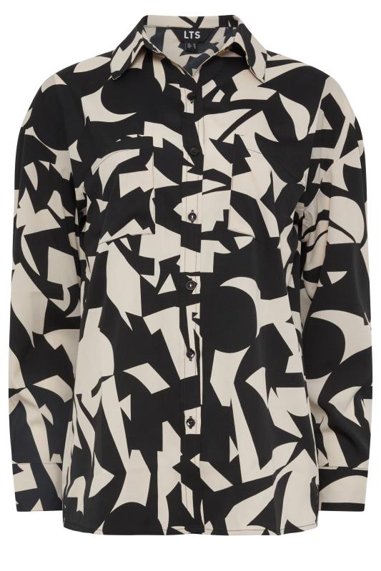 LTS Tall Black & Stone Abstract Print Shirt | Long Tall Sally 5