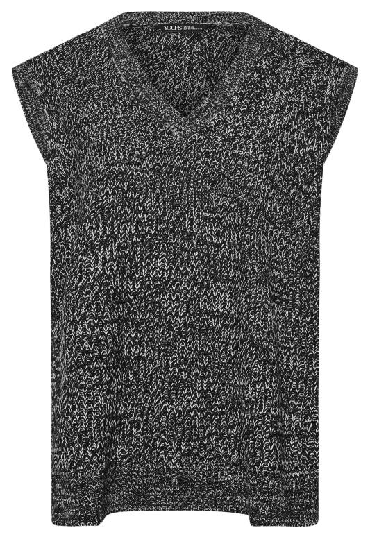 YOURS Curve Black & Grey Knitted Vest | Yours Clothing 6