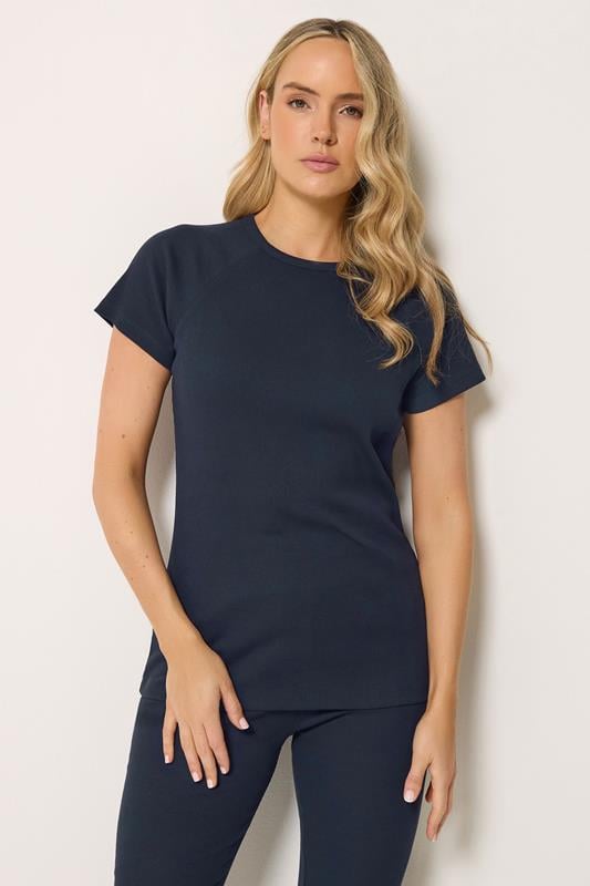 LTS Tall Navy Blue Ribbed T-Shirt