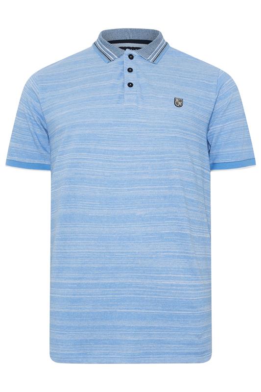 Men's  BadRhino Big & Tall Light Blue Jacquard Polo Shirt