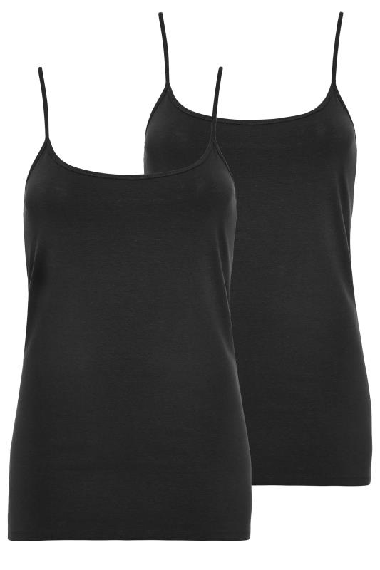 YOURS Plus Size 2 PACK Black Cami Tops | Yours Clothing  6