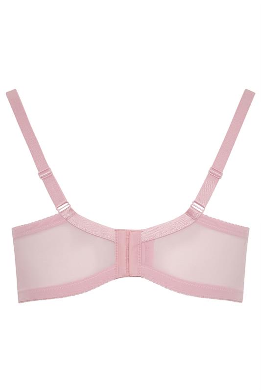 YOURS Plus Size Pink Swirl Lace Underwired Non-Padded Bra | Yours Clothing 6