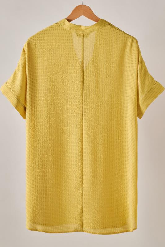 EVANS Plus Size Mustard Yellow Woven Check Blouse Evans