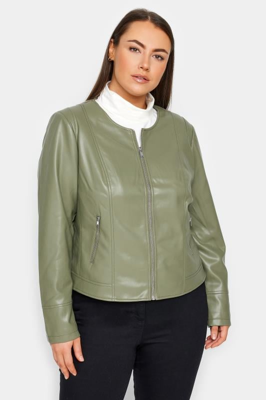 Plus Size  Evans Green Faux Leather Jacket