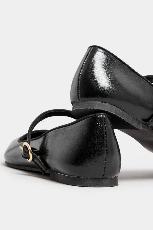 LTS Black Mary Jane Point Flats In Standard Fit | Long Tall Sally  4