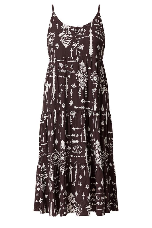 YOURS Plus Size Brown Tiered Maxi Dress | Yours Clothing 5