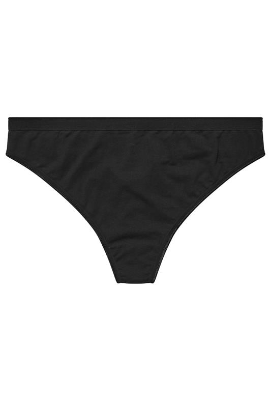 YOURSET 5 PACK Plus Size Black Candy Cane Thongs | Yours Clothing 2