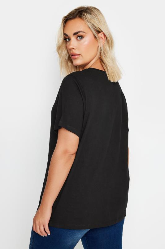 YOURS Plus Size Black Cotton T-Shirt | Yours Clothing  5