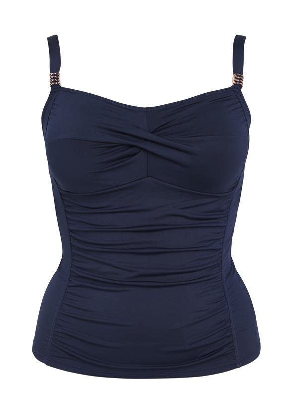 Ruched Navy Tankini 3