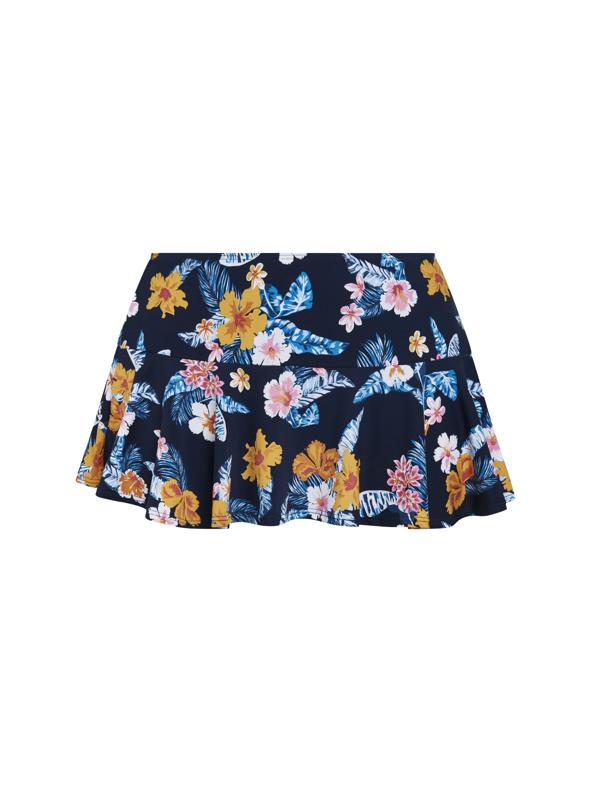 Tropical Print Swim Navy Skirt 3
