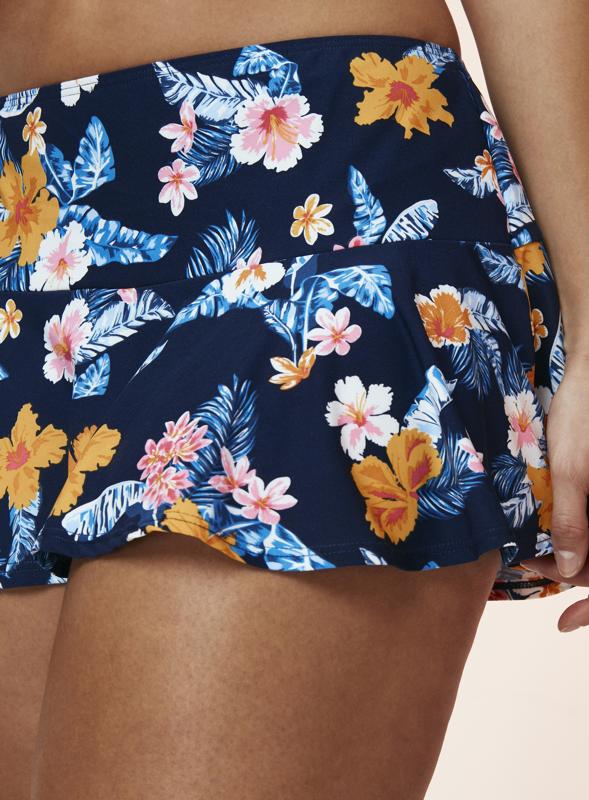 Tropical Print Swim Navy Skirt 5