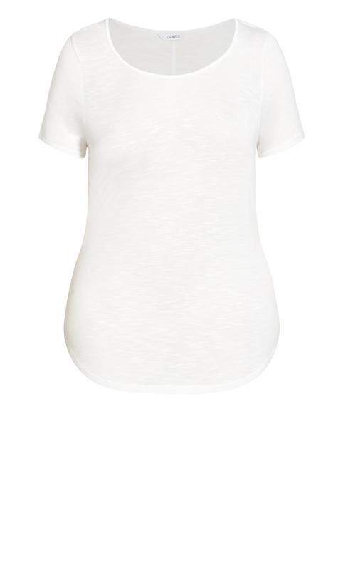 Slub Short Sleeve White T-Shirt 4