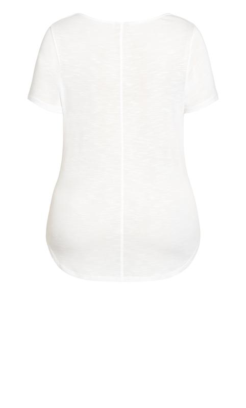 Slub Short Sleeve White T-Shirt 5