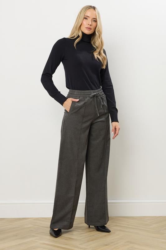  LTS Tall Grey Brushed Wide Leg Trousers