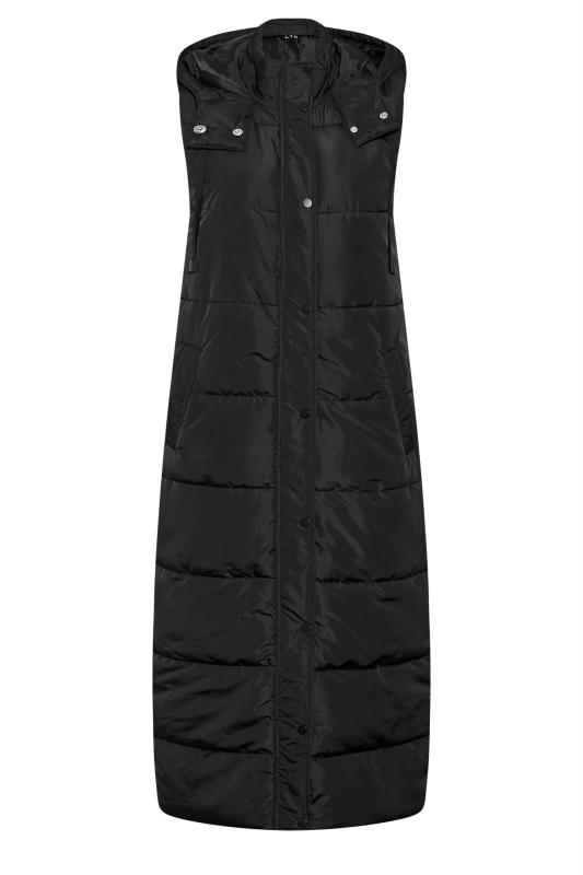 LTS Tall Women's Black Hooded Midaxi Puffer Gilet | Long Tall Sally 5
