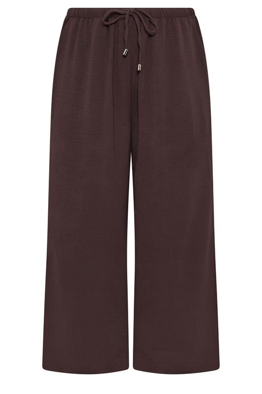 EVANS Curve Chocolate Brown Wide Leg Tie Trouser