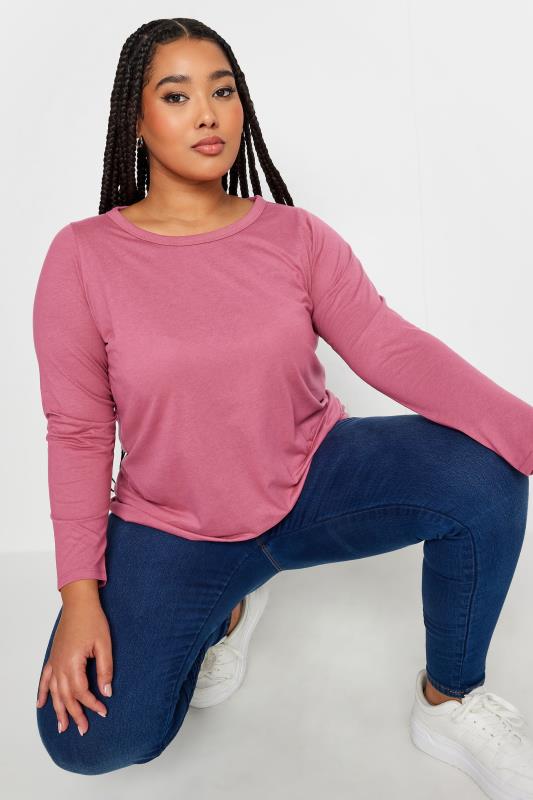 YOURS Plus Size Pink Long Sleeve Top | Yours Clothing 4