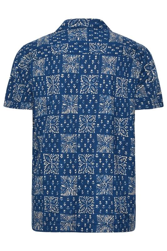 JACK & JONES Big & Tall Navy Blue Resort Shirt | BadRhino 4