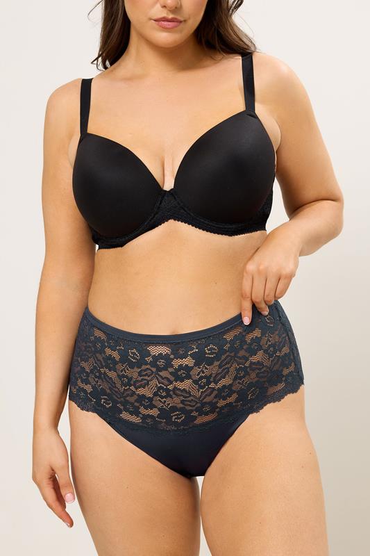 YOURS Curve Navy Blue Lace Full Brief