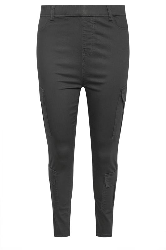 YOURS Plus Size Grey Cargo Pocket Jeggings | Yours Clothing 5