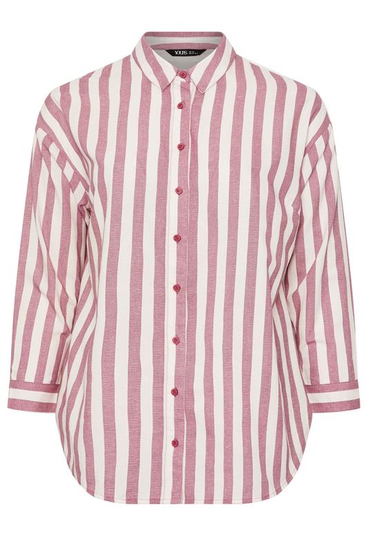 YOURS Plus Size Red Stripe Linen Shirt | Yours Clothing 6