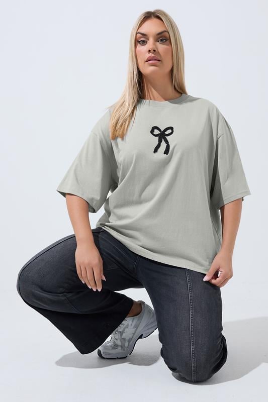  LIMITED COLLECTION Grey Bow Beaded Top