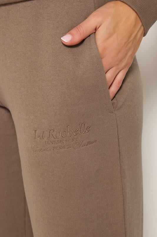 LTS Tall Women's Mocha Brown Embroidered Wide Leg Joggers | Long Tally Sally 4
