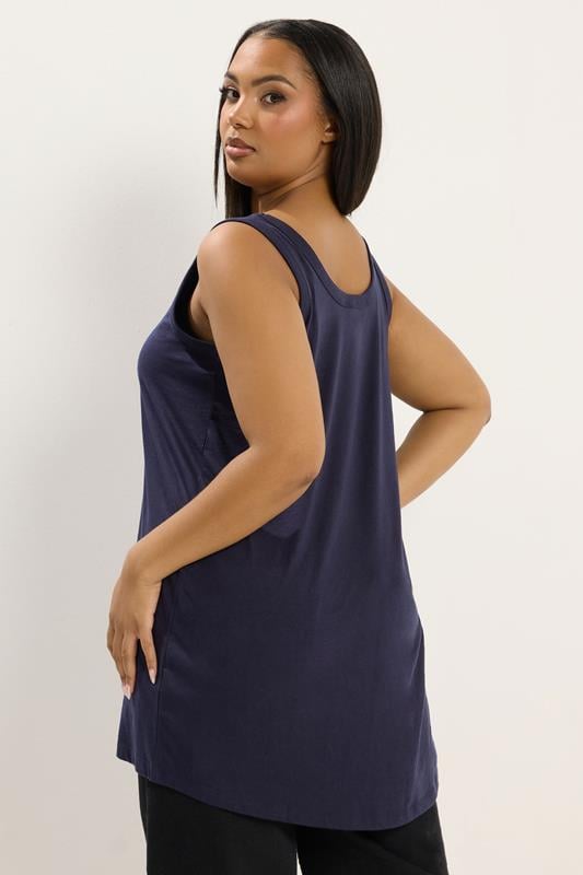 Navy Vest Top | Yours Clothing 2