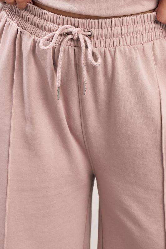 YOURS Plus Size Dusky Pink Wide Leg Joggers | Yours Clothing 4
