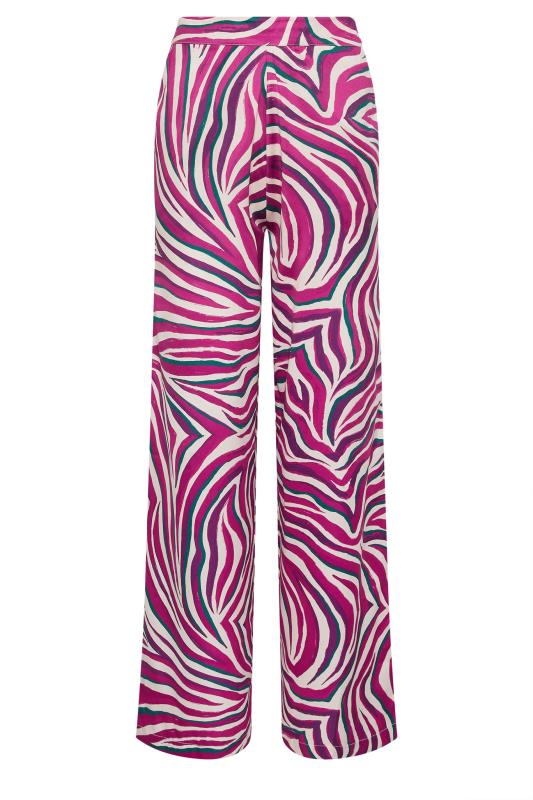 LTS Tall Women's Purple Zebra Print Wide Leg Trousers | Long Tall Sally 6