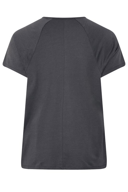 YOURS Plus Size Grey Skull Print Laser Cut T-Shirt | Yours Clothing 2
