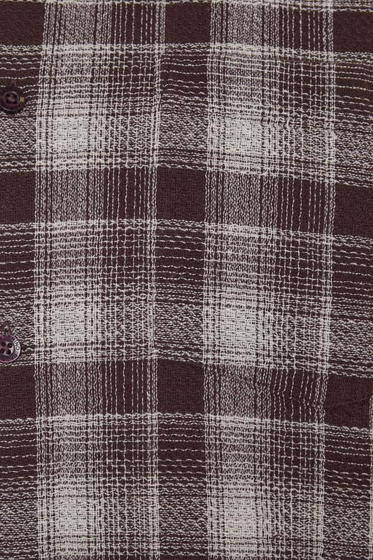 BadRhino Big & Tall Brown Check Stripe Short Sleeve Shirt | BadRhino 3