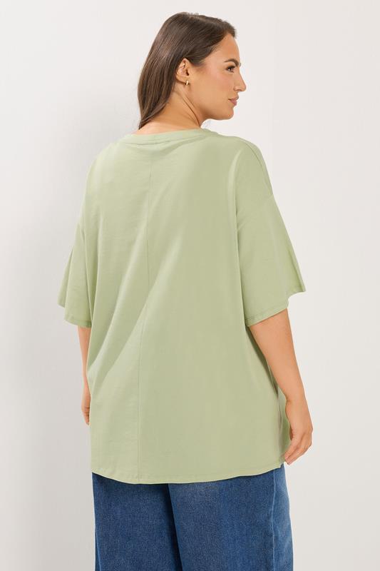 YOURS Plus Size Green Floral Graphic T-Shirt | Yours Clothing 2