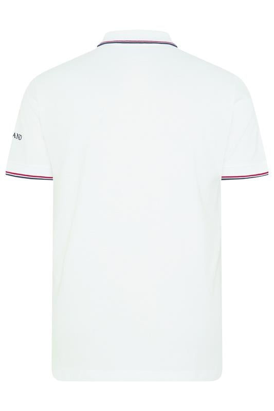 BadRhino Big & Tall White England Embroided Polo Shirt | BadRhino 8
