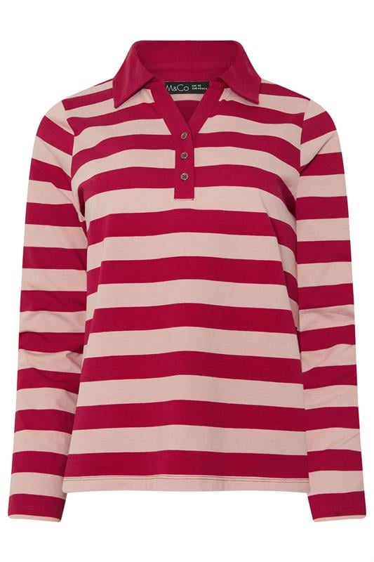 M&Co Red & Pink Stripe Cotton Polo Shirt | M&Co  6