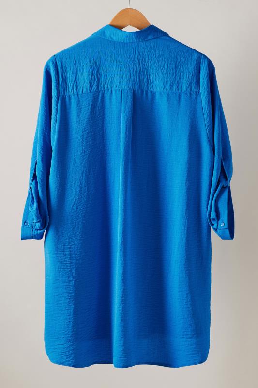 EVANS Plus Size Blue Tab Sleeve Shirt | Evans  6