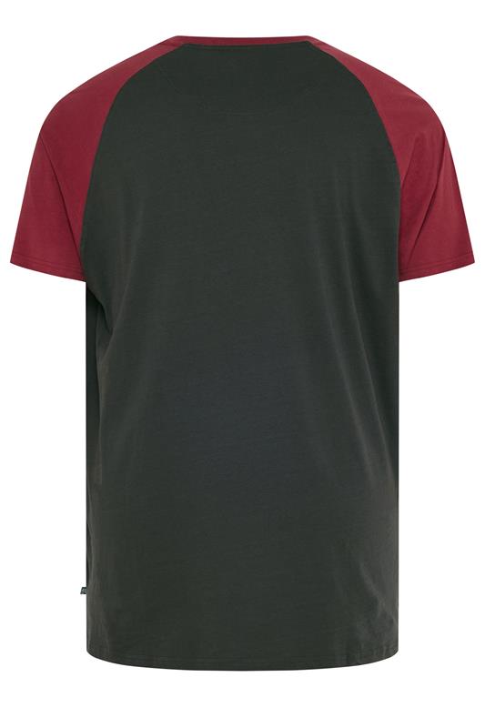 KAM Big & Tall Black Raglan Graphic Print T-Shirt | BadRhino 2