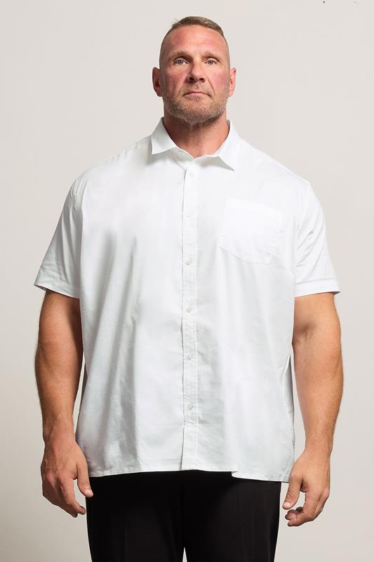 BadRhino Big & Tall White Stretch Short Sleeve Shirt