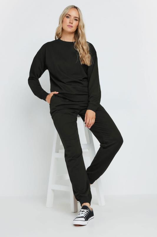 LTS Tall Black Cuffed Drawstring Joggers | Long Tall Sally  1