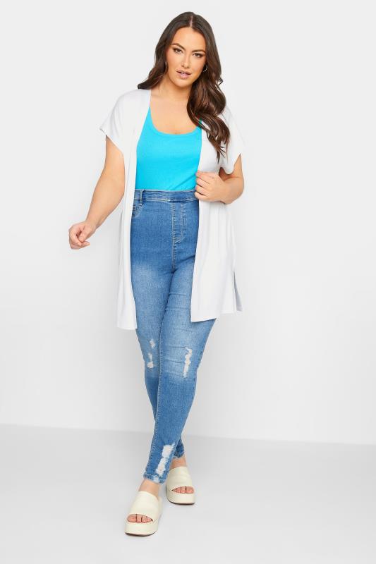 YOURS Plus Size White Short Sleeve Cardigan | Yours Clothing 2