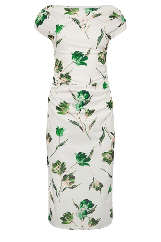 STAR White Floral Draped Midi Dress | StarByJM 1