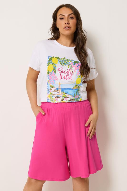  YOURS Curve Pink Pocket Shorts