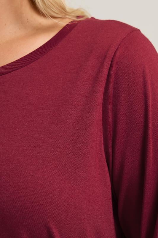 YOURS Plus Size Red Long Sleeve Core T-Shirt | Yours Clothing 4