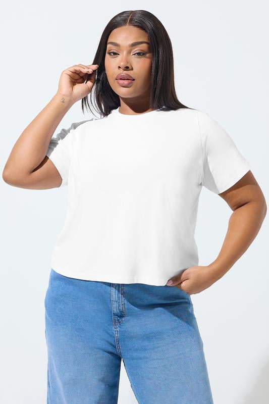 LIMITED COLLECTION Plus Size White Boxy T-Shirt | Yours Clothing 1