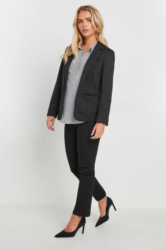 M&Co Petite Black Ponte Blazer | M&Co 2