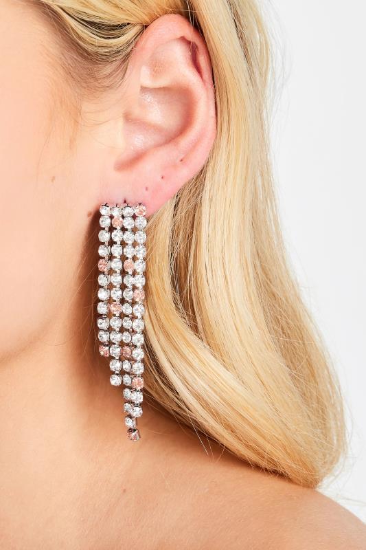 Silver Diamante Drop Earring 1