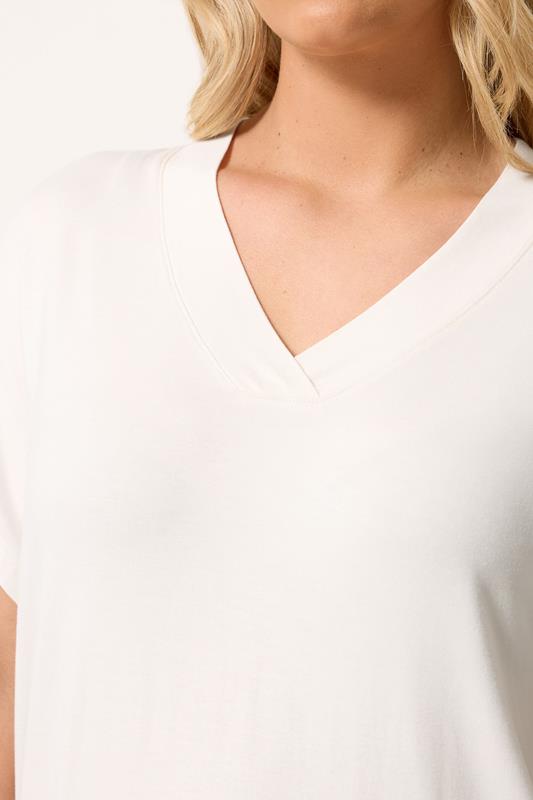 YOURS Plus Size V-Neck Ivory White T-Shirt | Yours Clothing 4