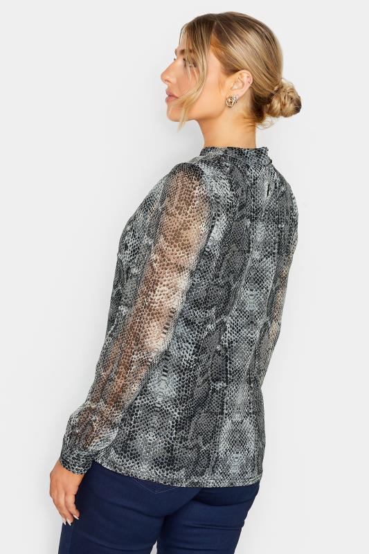 M&Co Charcoal Grey Snake Print Keyhole Blouse | M&Co 3