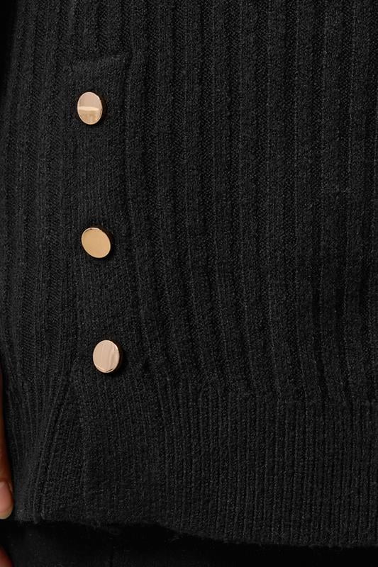 EVANS Plus Size Black Button Detail Knitted Vest | Evans  5